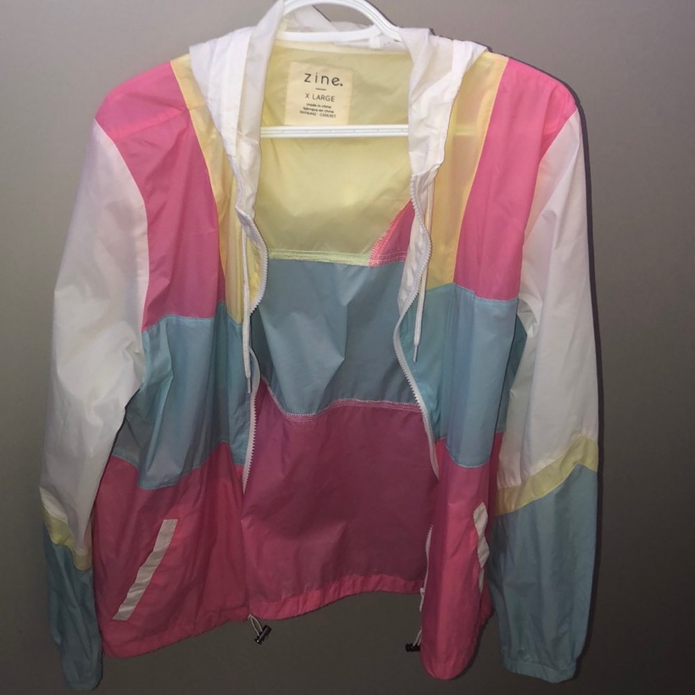 Gently used multicolour pastel wind breaker